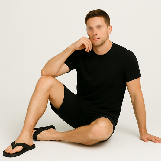 Essential Black Strap Slippers