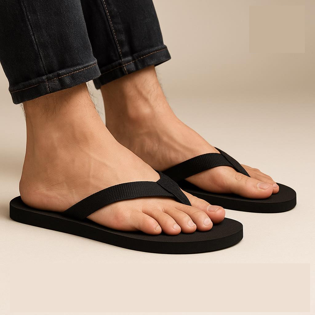 Essential Black Strap Slippers
