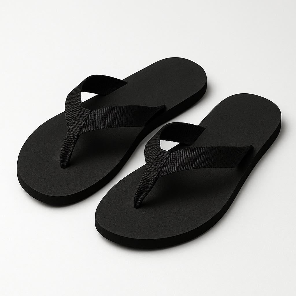 Essential Black Strap Slippers